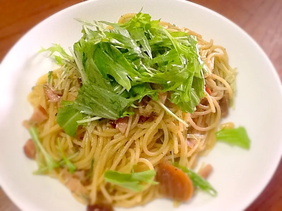 ベーコンと水菜のパスタ|yuki yamaokaさん