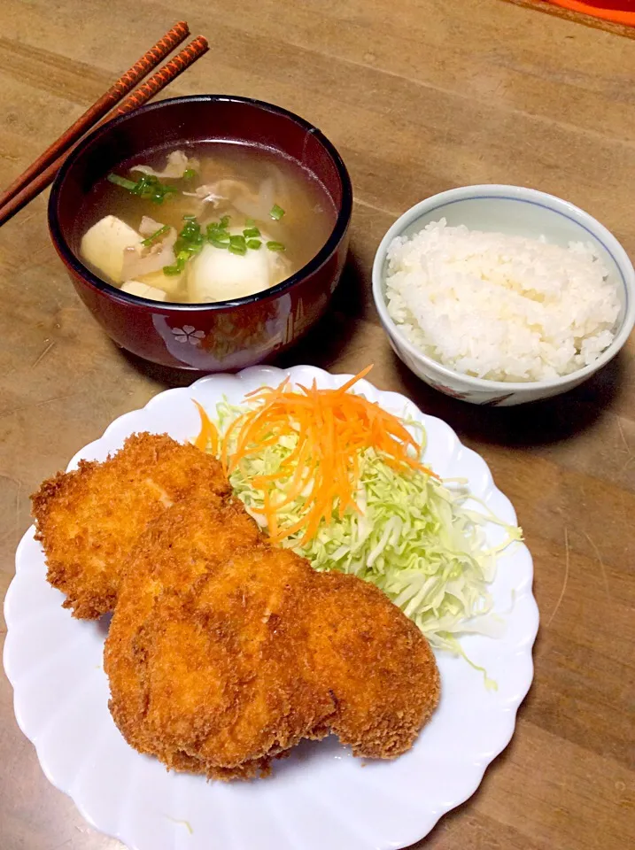 チキンフライ定食、豚醤油汁💖|Norio Fukudaさん