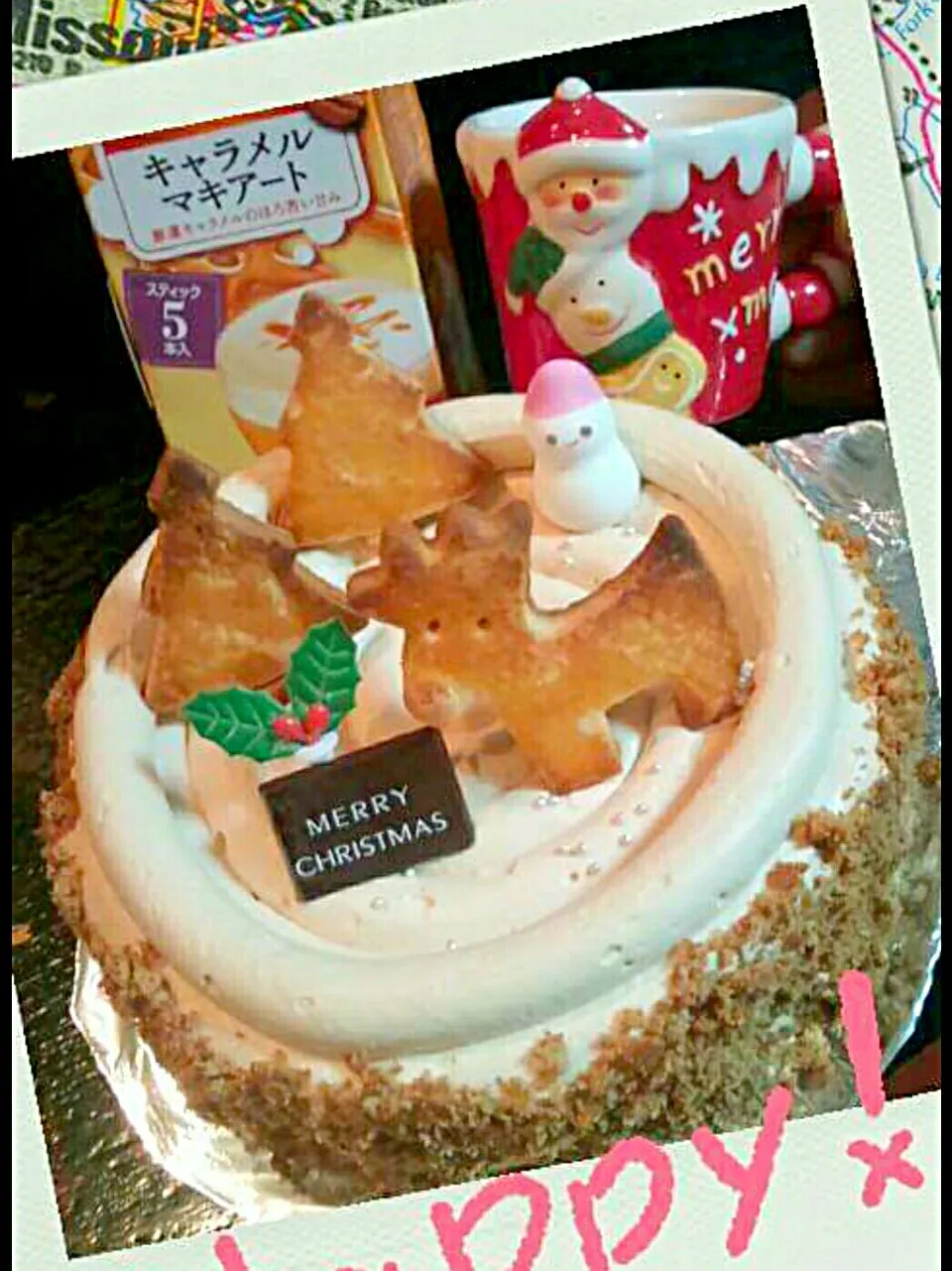 Snapdishの料理写真:キャラメルマキアートのX'masケーキ|幸せまちこさん