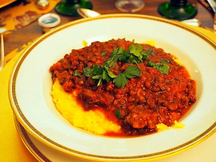 Oxtail and Puy Lentil Stew with Polenta|Kkartsさん