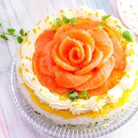 Snapdishの料理写真:ひな祭り、卒入学おめでとう！ 節約できて華やかな「バラのケーキ寿司」 | フード | tomoni（ともに） | 家族の暮らしを楽しむメディア