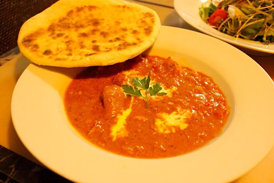 濃厚バターチキンカレーと簡単手ごねナン✳︎|夏蜜柑さん