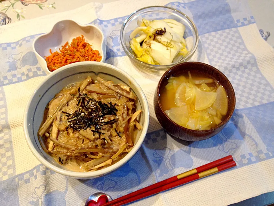 ベジ料理♡とろろと牛蒡の柳川丼|みよさん