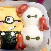 Snapdishの料理写真:キャラ弁＊ミニオン＊ベイマックス|あきぱんまんさん