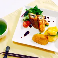 簡単稲荷と薄焼き卵の茶巾寿司🎎
海苔とチーズのミルフィーユカツ
菜の花たっぷりすり流し汁|Atelier de cuisine🍴さん