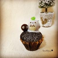 ごまマシュマロでトトロカップケーキ◡̈♥︎ホワイトデーのお返しに♪