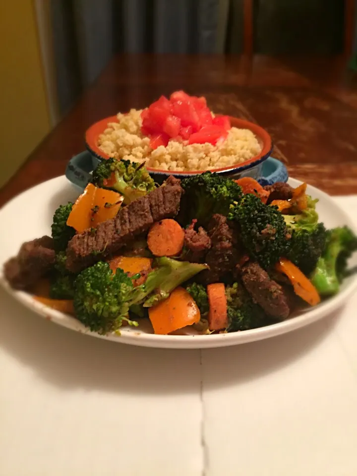 Mongolian beef and millet bowl|dee oさん