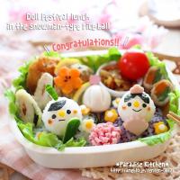 雪だるま風おにぎりで簡単♪ひな祭り弁当