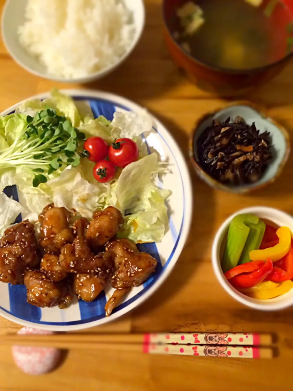 甘辛チキンと、パプリカのピクルス|うーろんさん