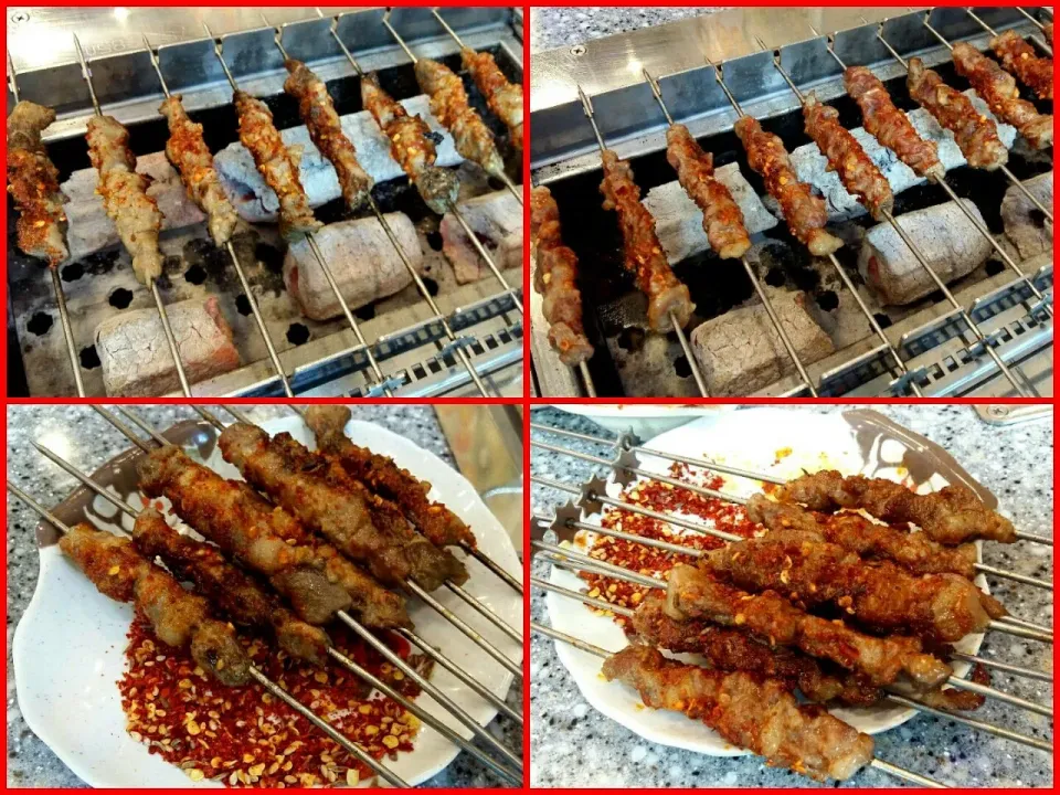 Snapdishの料理写真:skewered lamb and beef over charcoal grill|steven z.y.さん