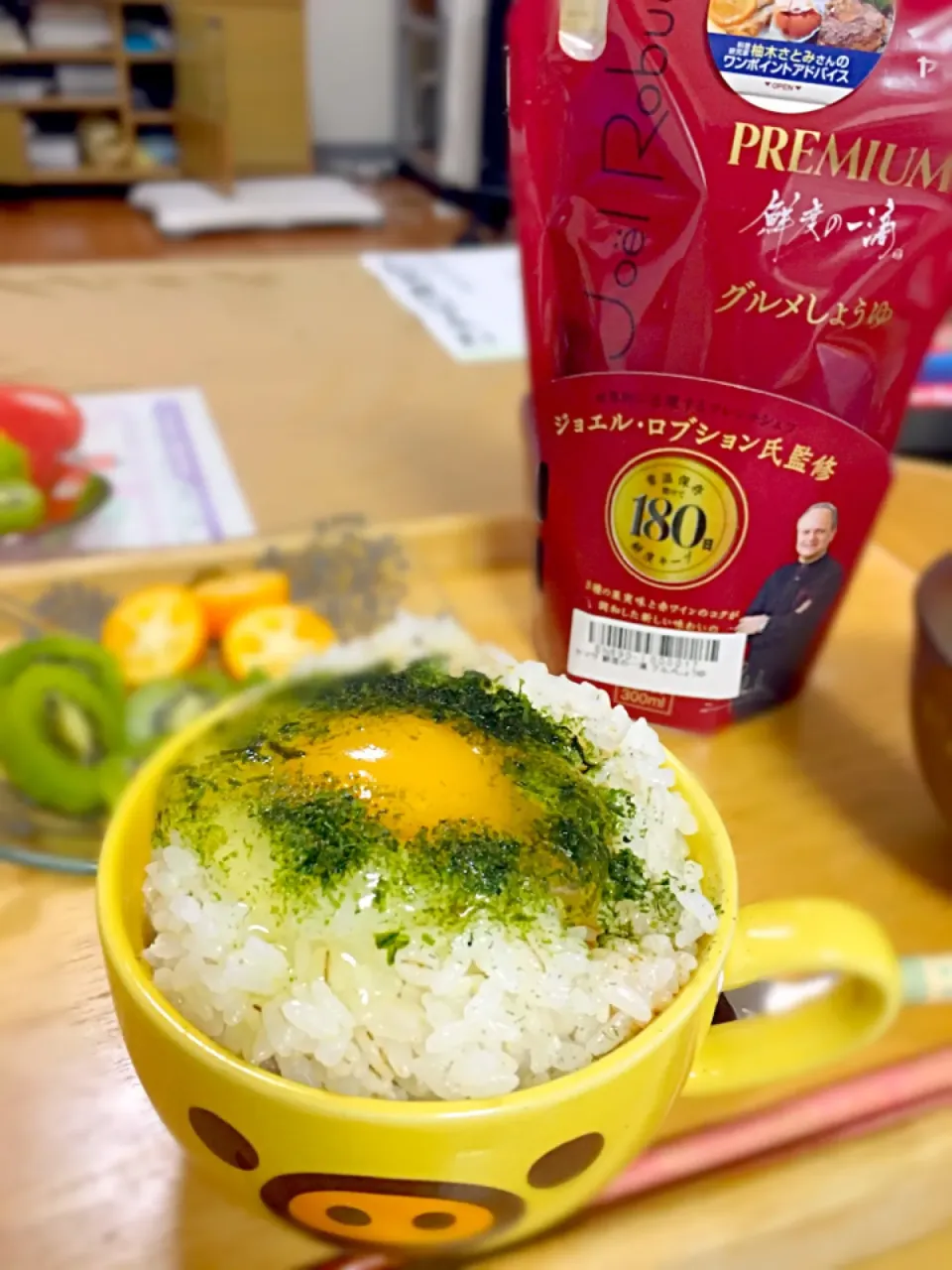 ロブション氏のお醤油×卵ご飯|かわちさん