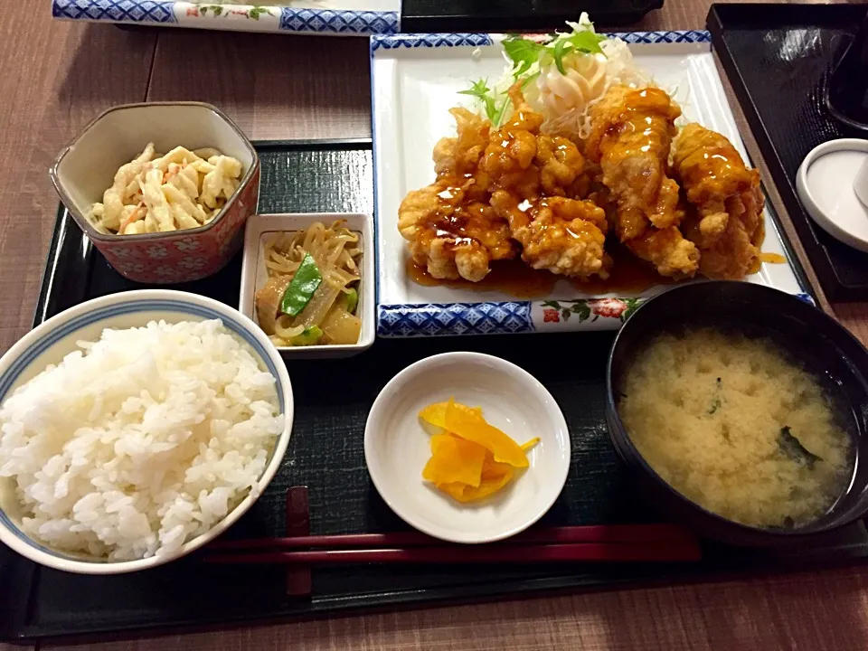 定食のむさしの とり天南蛮定食|カウンター嬢さん