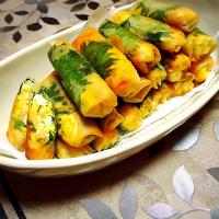 エビとゆで卵の春巻き