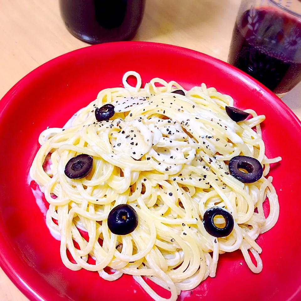 盛り付けが下手なのですが💧、アンチョビのクリームパスタ🍝|たまこっこさん