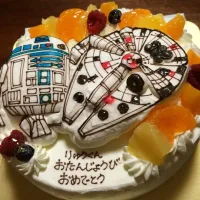 Snapdishの料理写真:スターウォーズのお誕生日ケーキ|トムさん