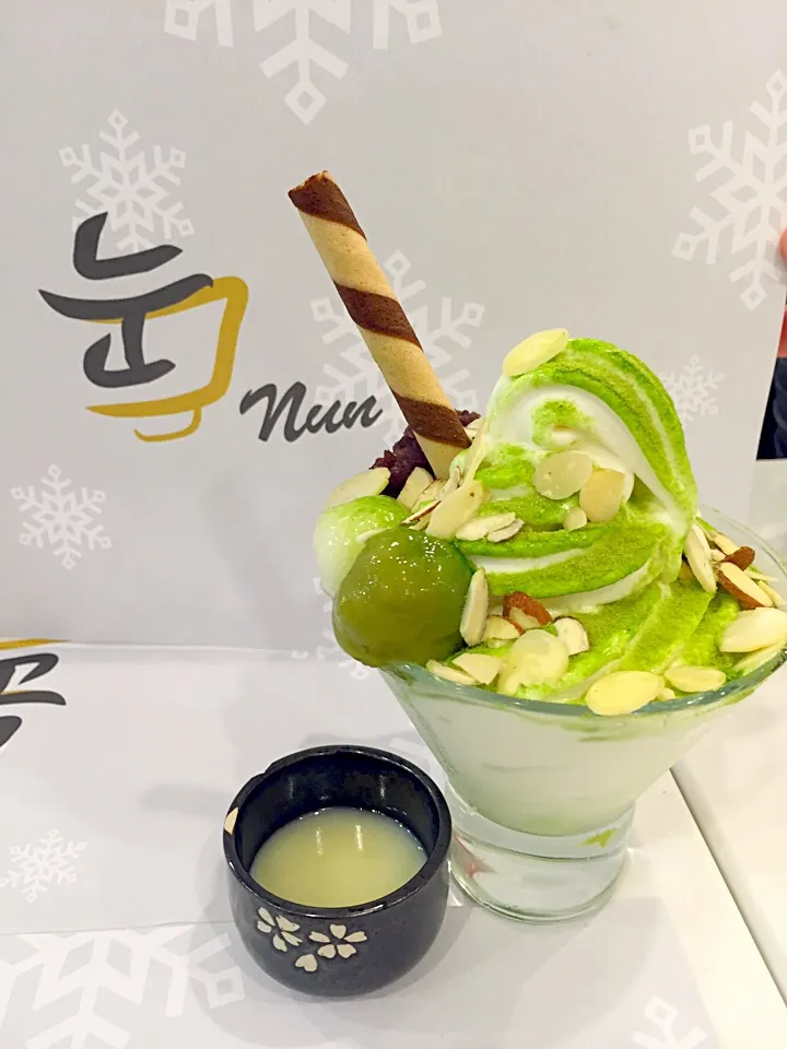 Green tea soft ice cream|Sky Blueさん