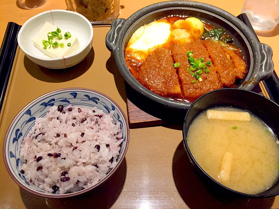 Snapdishの料理写真:味噌カツ煮定食|マニラ男さん