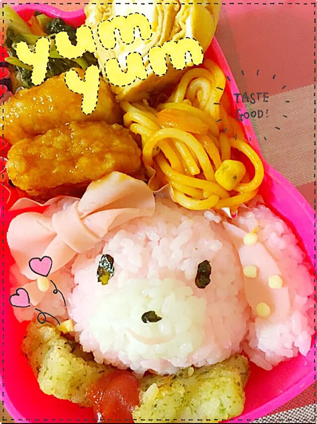 ボンボンリボンのキャラ弁🎀|mamamaさん