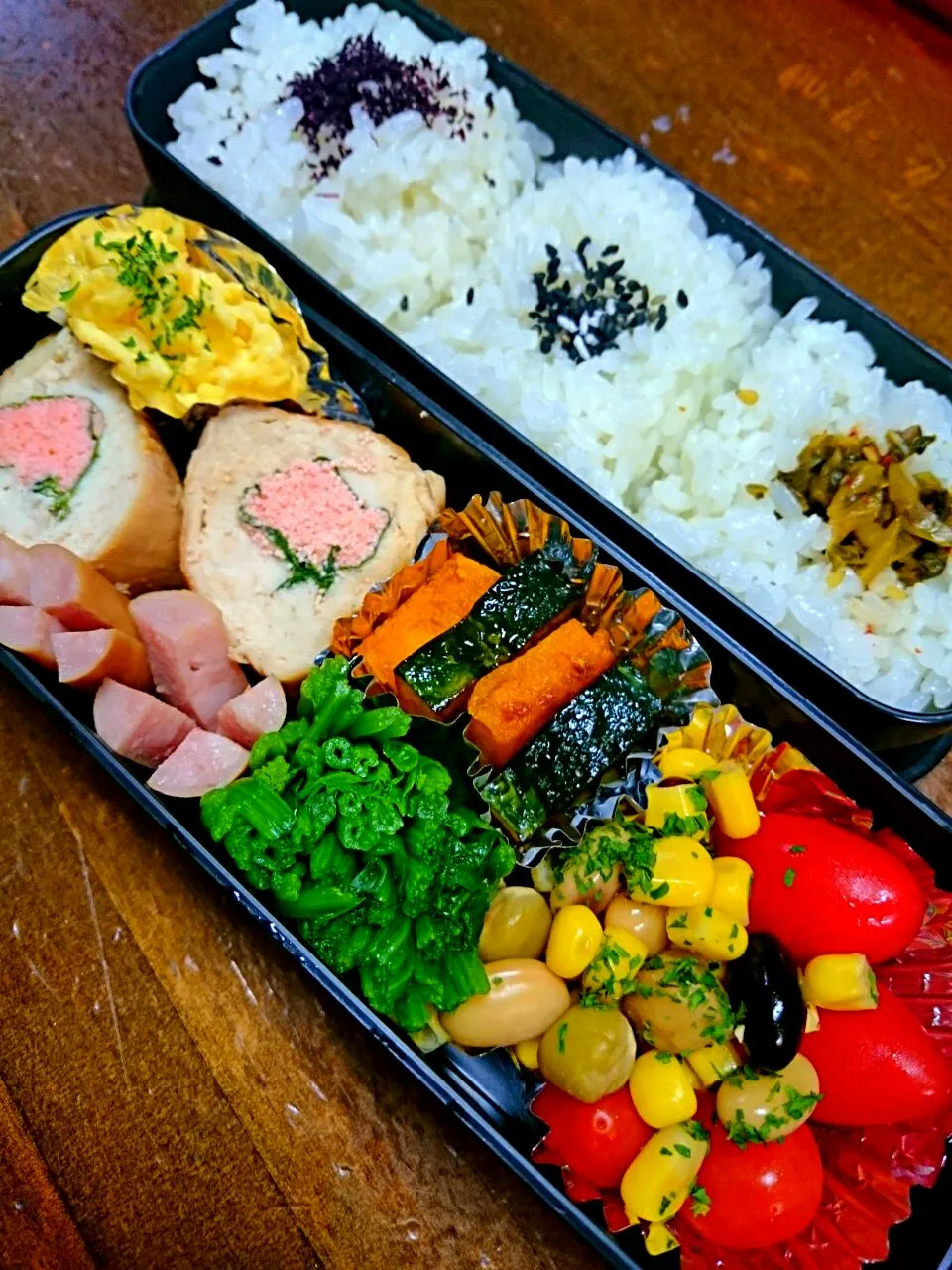 今日のお弁当🍱  大葉&たらこむね肉巻き～😊|もぐもぐままちゃん (*ฅ́˘ฅ̀*) .｡.:*♡さん