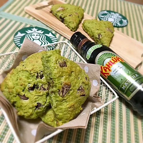 「カルーア 抹茶」を使ってみたSnapdishの料理・レシピ写真:♡抹茶カルーアチョコチップスコーン♡