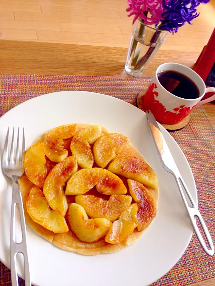 🍎Apple cinnamon pancake😋❤️|amorさん