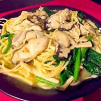 pasta with oysters and spinach|akiさん