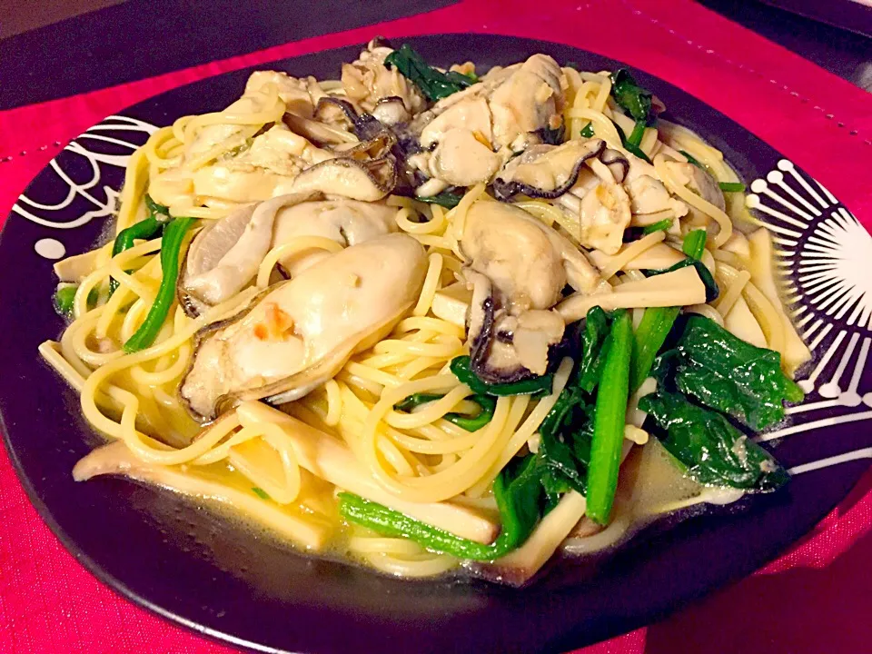 pasta with oysters and spinach|akiさん