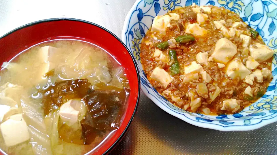 麻婆豆腐＆味噌汁|satoさん