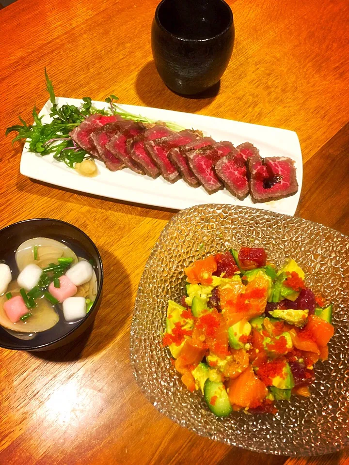 ひな祭り〜の日の
晩飯〜♪🍺💕|まんぞーさん