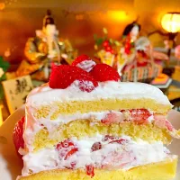 Snapdishの料理写真:しんぷるいちごケーキ|yuriさん