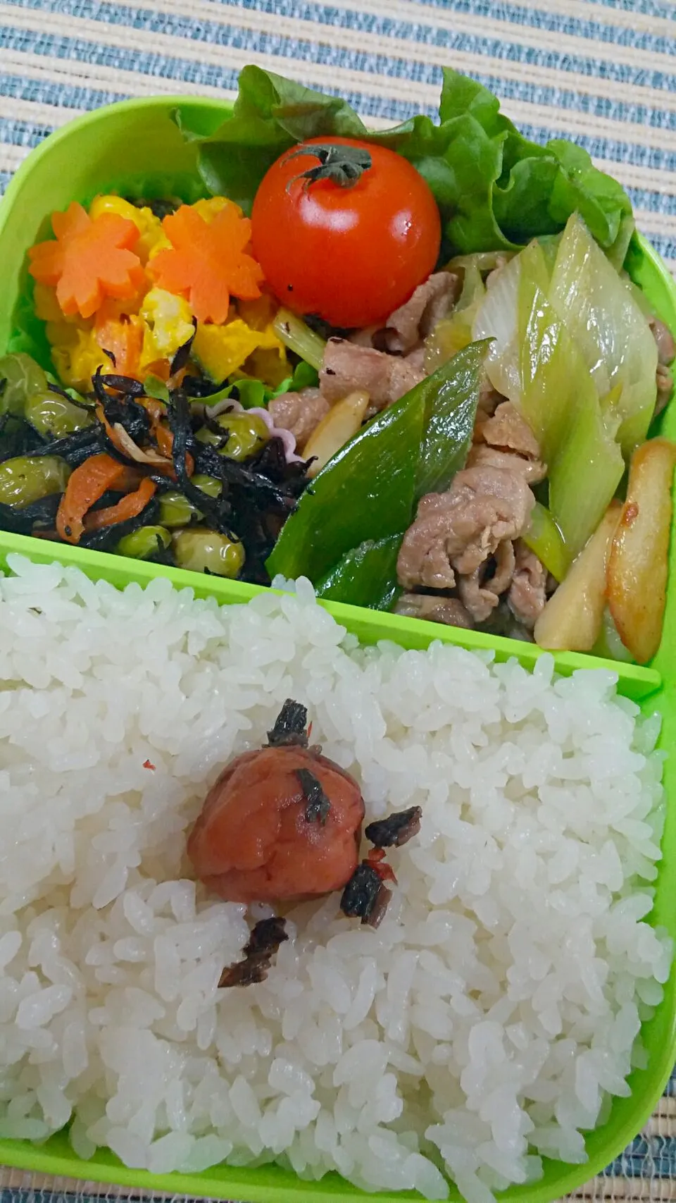 旦那さんのお弁当
・豚肉の葱塩炒め
・ひじきの煮付け
・南瓜サラダ|あぁちゃんさん