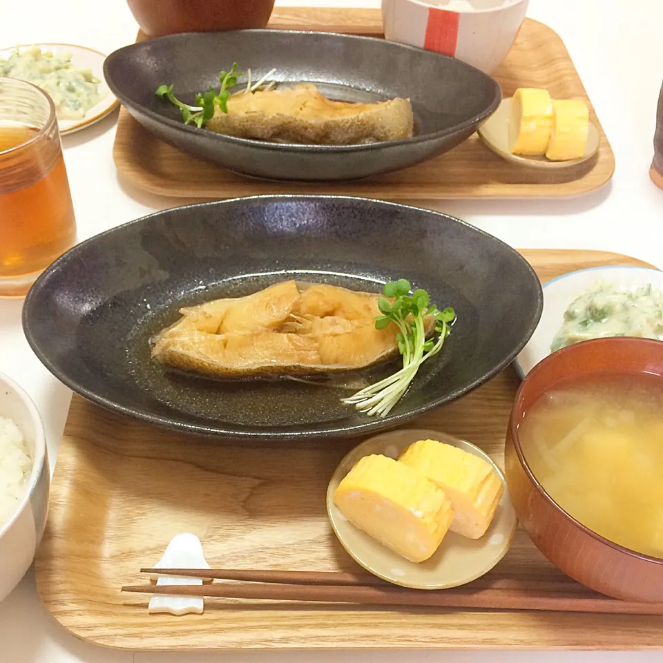 カレイの煮付け・水菜白和え|ゆのさん