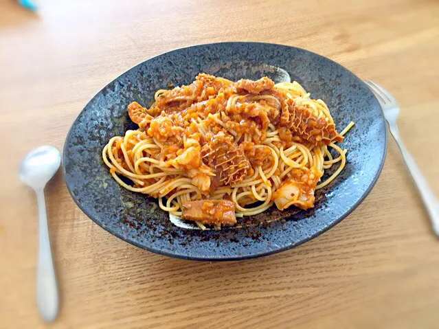 トリッパの煮込みのパスタ|ゆぅさん