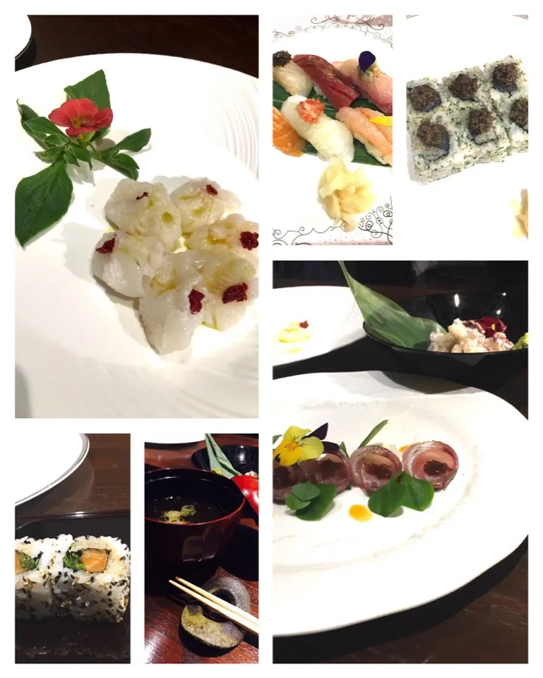 Snapdishの料理写真:洋風寿司店🌹
寿司BARでのお料理🍽|AKUBI*:ஐ(●˘͈ ᵕ˘͈)さん