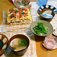 鯖のそぼろのちらし寿司　はまぐりの吸い物|Minako Yamashiroさん