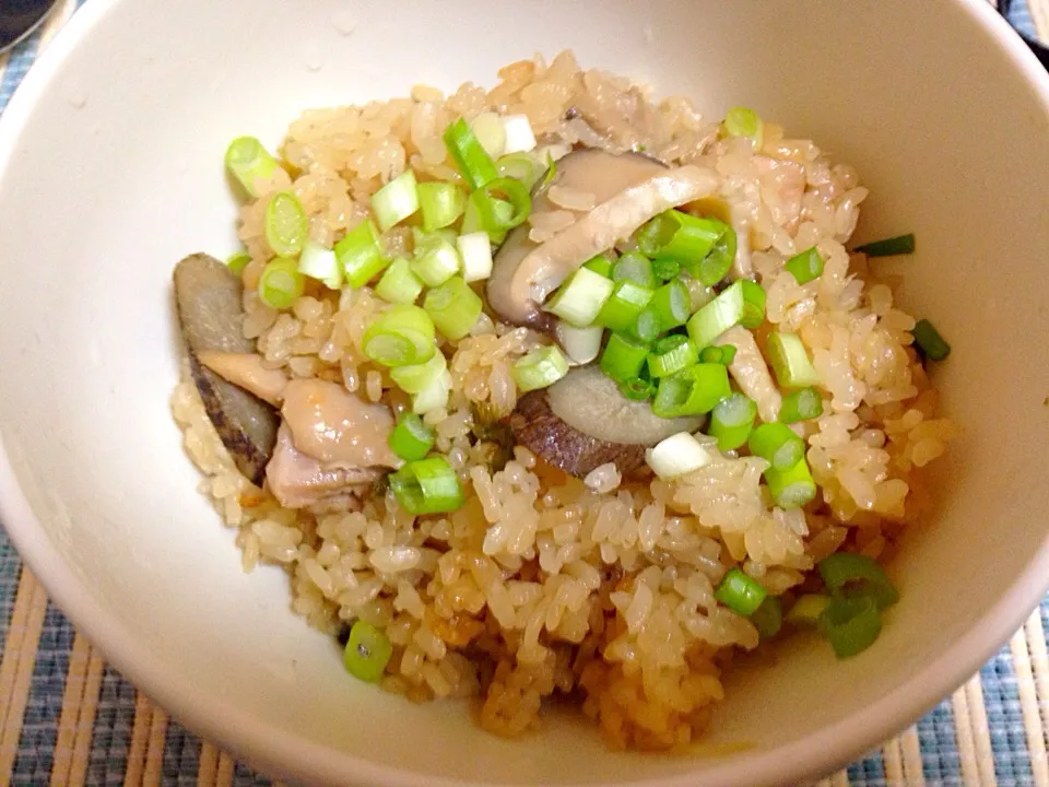 智流、ごぼうと鶏肉と椎茸とネギの炊き込みご飯|智さん