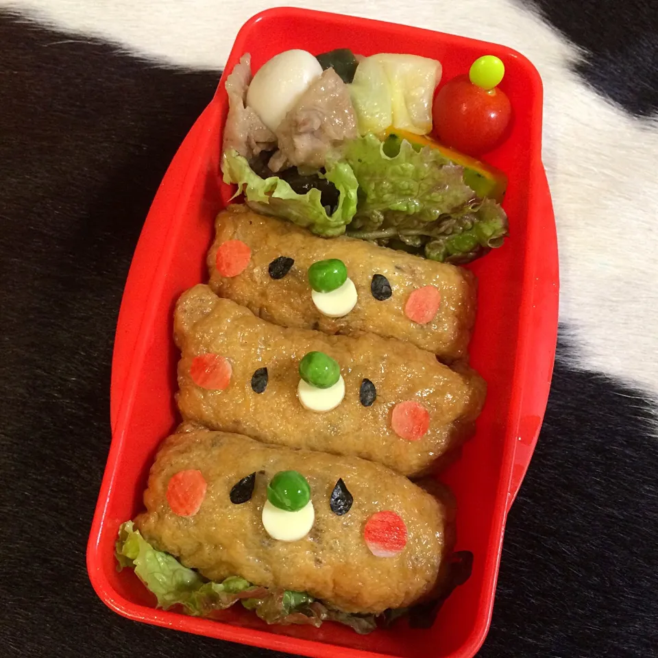 Snapdishの料理写真:クマのお稲荷さん弁当|manacocoさん