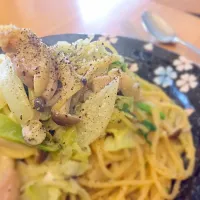 Snapdishの料理写真:野菜たっぷりクリームパスタ|Yasuko Ishiduさん