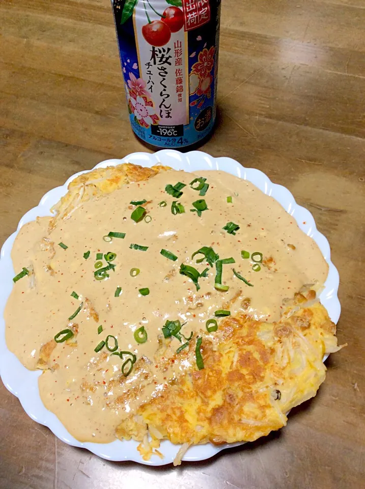 お好み焼きのもやし納豆💖🍺|Norio Fukudaさん