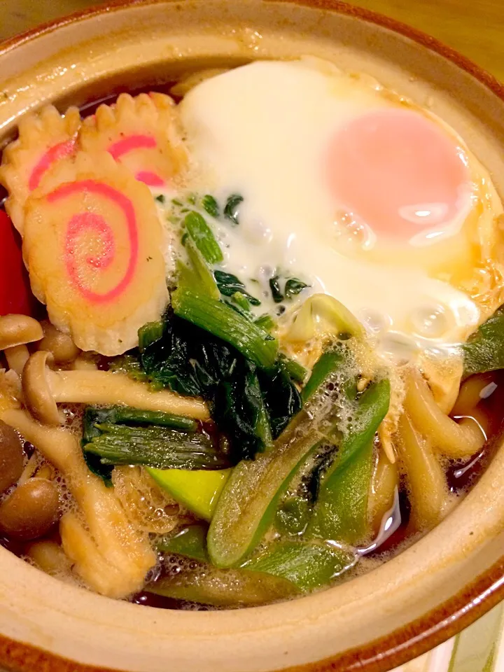 鍋焼きうどんで夕食🍲|かずみさん