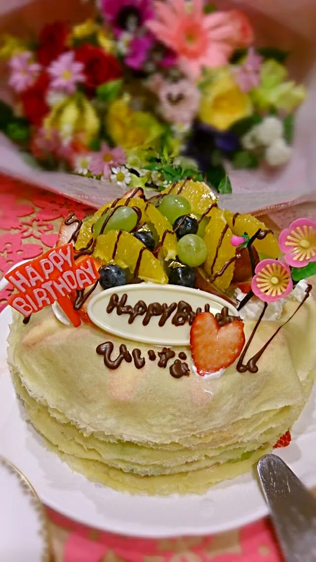 birthdayケーキはイチゴたっぷりのミルクレープに🎵|A-YA-YA-YAさん