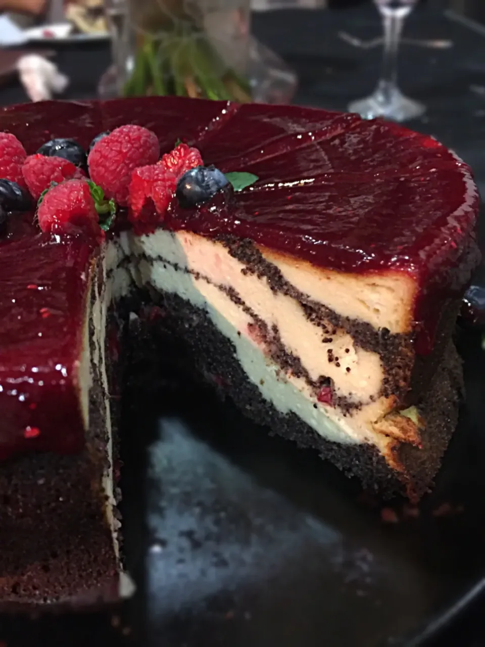 Marmurkowy sernik z malinową kuwerturą🇵🇱 Marble cheesecake with raspberry couverture🇵🇱|aястасияさん