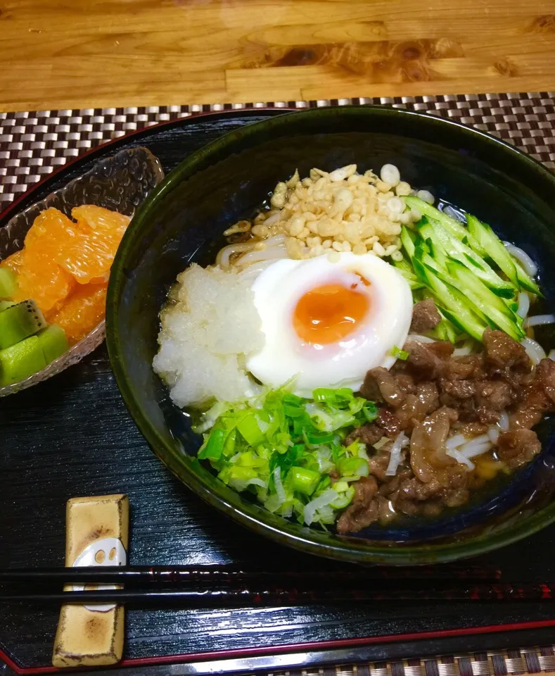 ぎりぎり今日💦の晩ご飯は手抜き料理 ぶつかけ肉おろしうどん💕|keikoさん