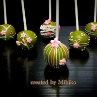 Matcha 桜 cake pops