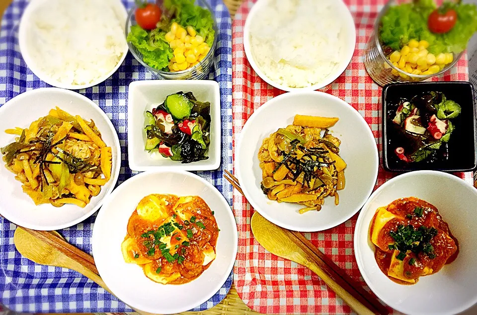 ✦夜ごはん✦

麻婆豆腐
豚とキノコとネギのオイスター炒め
タコの酢の物|愛さん