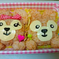 Snapdishの料理写真:ダッフィー＆シェリーメイ キャラ弁|とみぃさん