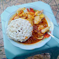 Snapdishの料理写真:Lontong kari sapi 😋😋😋 #Masakan Indonesia|Idha faridaさん