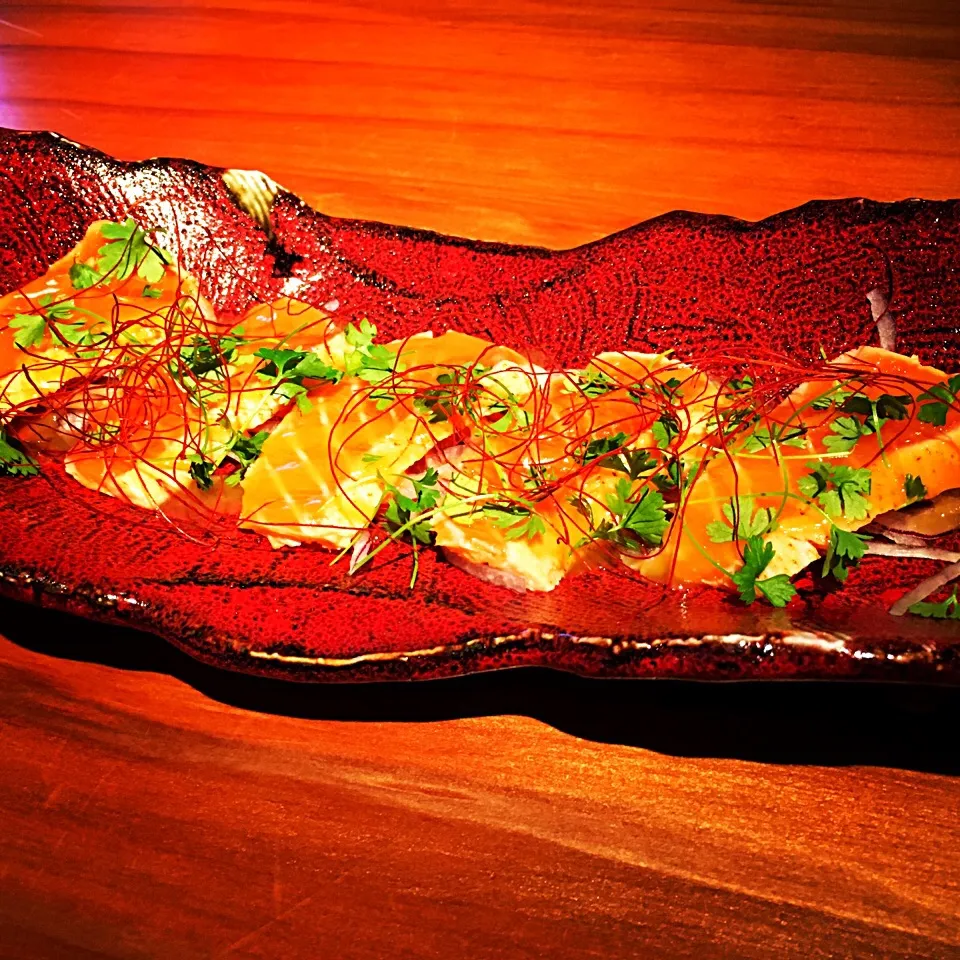 Wild salmon belly carpaccio|Layla Tzenさん