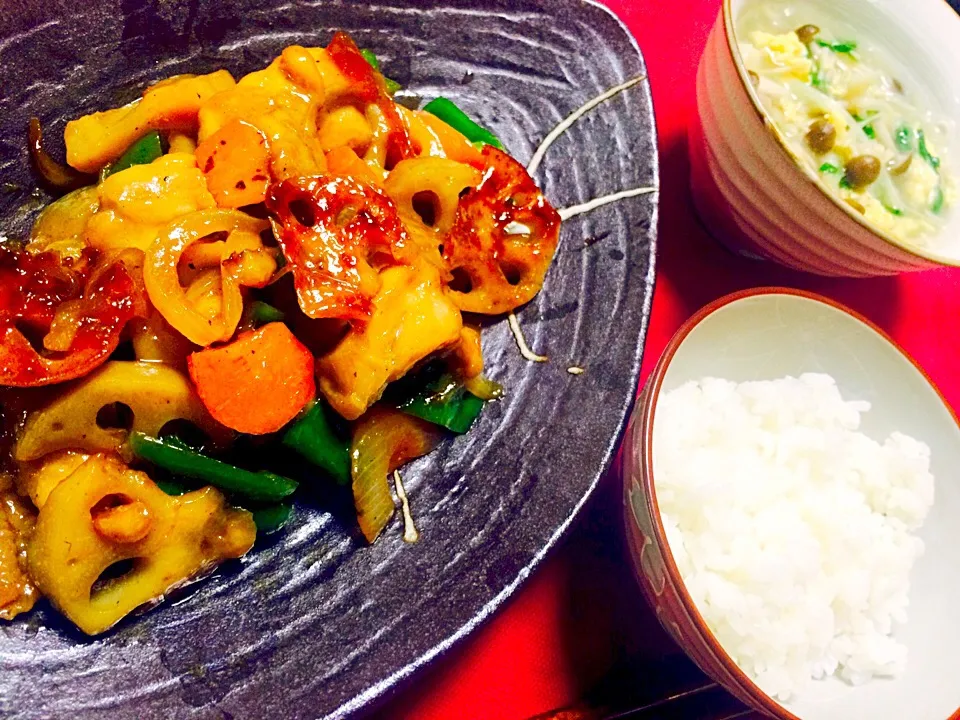 鶏肉と野菜の甘酢あん和え|まつばさん