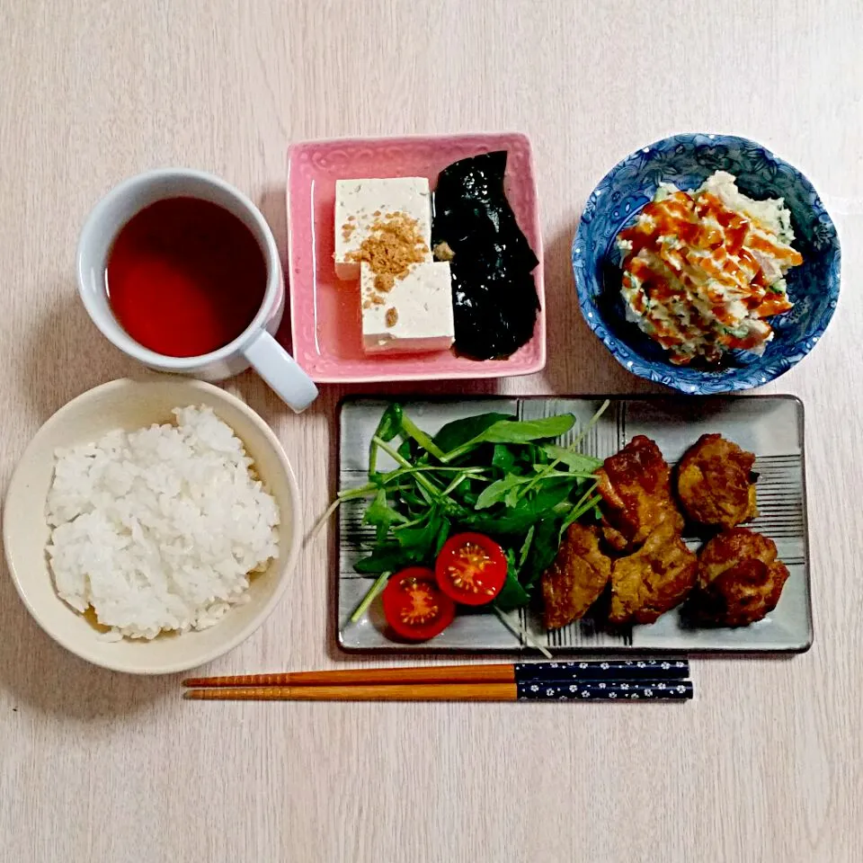 鶏もも肉のカレー照り焼きの夜ご飯♡|Mami.Nさん